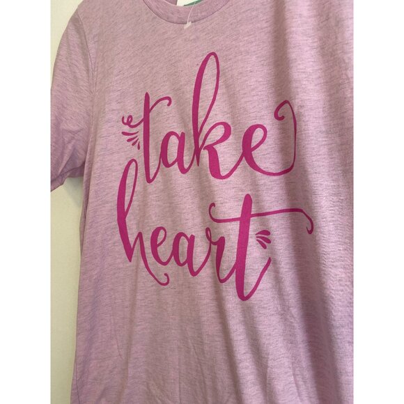 Salt + Light Lilac "Take Heart" Christian T-Shirt Size S Bella + Canvas Cotton - Picture 3 of 5